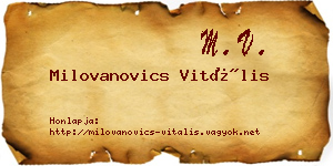 Milovanovics Vitális névjegykártya